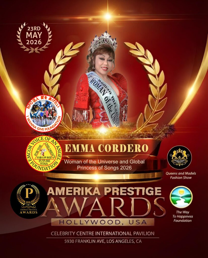 Emma Cordero has been named one of the distinguished honorees at the upcoming Amerika Prestige Awards 2026, where she will receive the titles Woman of the Universe and Global Princess of Songs 2026.